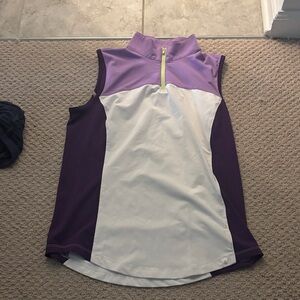 Purple and White Sleeveless Top